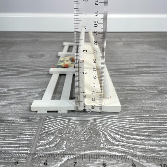 Vintage Peaches N Cream Cow Mug Rack Hook Shelf Modern Farmhouse Country Decor - Picture 9 of 10